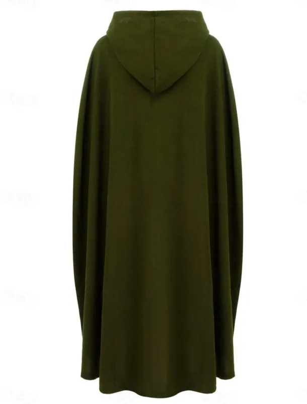 Women's Cloak / Capes Overcoat Long Pea Coat Windproof Warm Winter Coat Stylish Classic Style Casual Jacket 3/4 Length Sleeve Oversize Black Blue Army Green