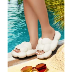 Women's Cloud Slides – Ultra-Soft Puffy Foam Slippers for Poolside, Beach, and Indoor Comfort