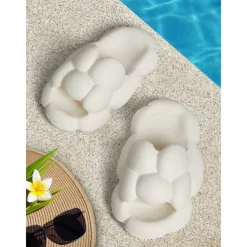 Women's Cloud Slides – Ultra-Soft Puffy Foam Slippers for Poolside, Beach, and Indoor Comfort