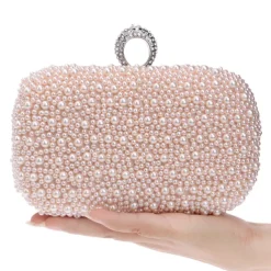 Women's Clutch Bags Party / Evening Bridal Shower Wedding Party Pearls Pearl White Pink Apricot