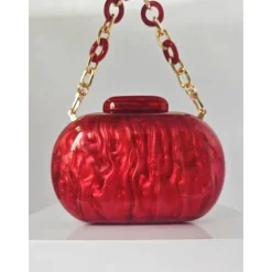 Women's Clutch Evening Bag Shoulder Bags Acrylic Party Wedding Party Chain Multi Carry Solid Color Almond Black White