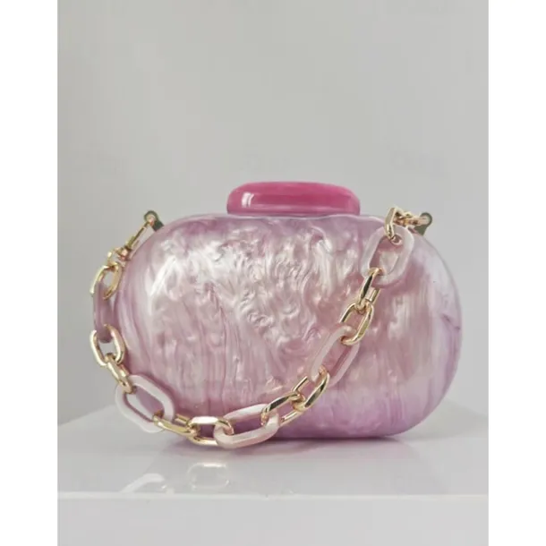Women's Clutch Evening Bag Shoulder Bags Acrylic Party Wedding Party Chain Multi Carry Solid Color Almond Black White