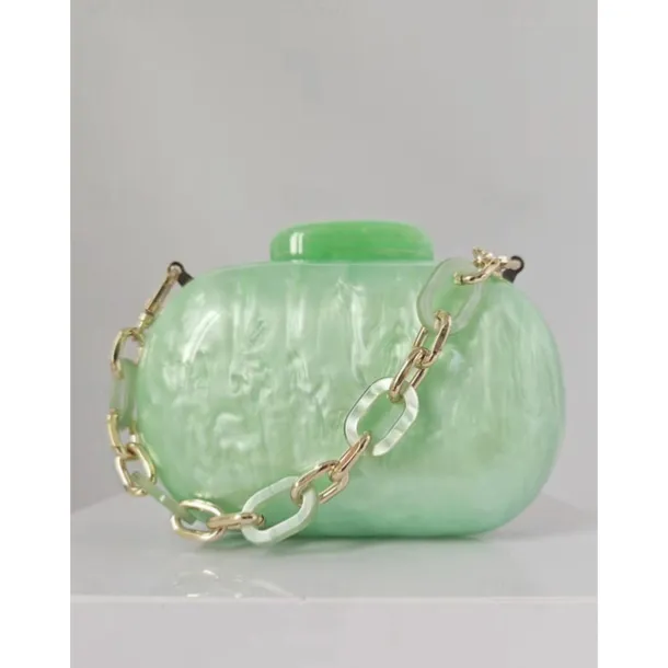 Women's Clutch Evening Bag Shoulder Bags Acrylic Party Wedding Party Chain Multi Carry Solid Color Almond Black White