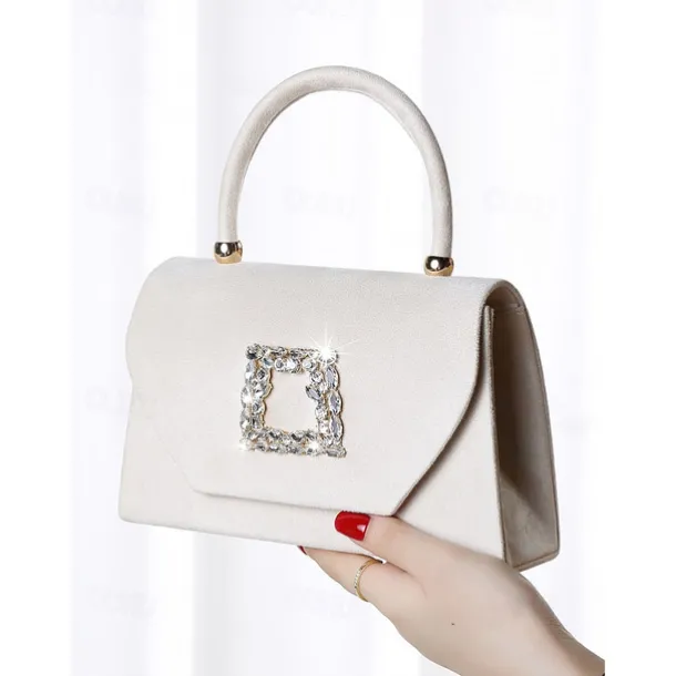Women's Clutch Evening Bag Shoulder Bags Polyester Party Wedding Party Buckle Chain Large Capacity Multi Carry Solid Color Almond Black Red