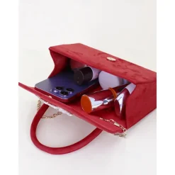 Women's Clutch Evening Bag Shoulder Bags Polyester Party Wedding Party Buckle Chain Large Capacity Multi Carry Solid Color Almond Black Red