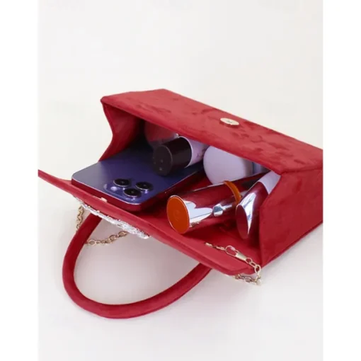 Women's Clutch Evening Bag Shoulder Bags Polyester Party Wedding Party Buckle Chain Large Capacity Multi Carry Solid Color Almond Black Red