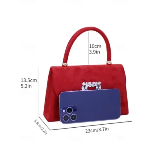 Women's Clutch Evening Bag Shoulder Bags Polyester Party Wedding Party Buckle Chain Large Capacity Multi Carry Solid Color Almond Black Red