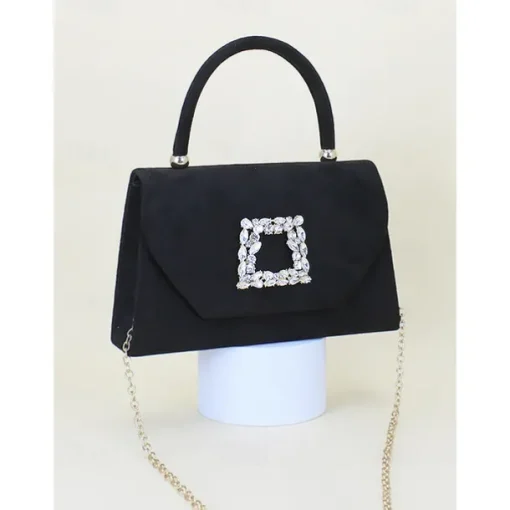 Women's Clutch Evening Bag Shoulder Bags Polyester Party Wedding Party Buckle Chain Large Capacity Multi Carry Solid Color Almond Black Red