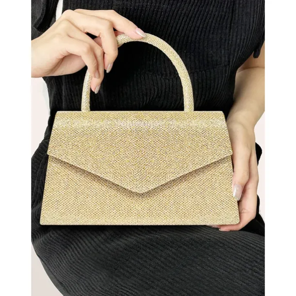 Women's Clutch Evening Bag Shoulder Bags Flap Bag Polyester Party Wedding Party Chain Large Capacity Multi Carry Solid Color Silver Black Champagne