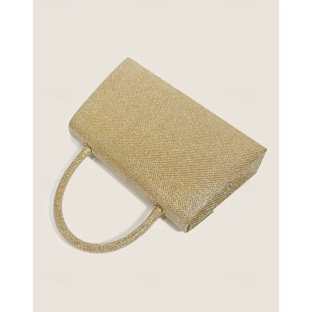 Women's Clutch Evening Bag Shoulder Bags Flap Bag Polyester Party Wedding Party Chain Large Capacity Multi Carry Solid Color Silver Black Champagne