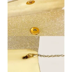 Women's Clutch Evening Bag Shoulder Bags Flap Bag Polyester Party Wedding Party Chain Large Capacity Multi Carry Solid Color Silver Black Champagne
