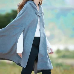 Women's Coat Cloak / Capes Hoodie Jacket Party Christmas Halloween Special Occasion Fall Winter Coat Windproof Warm Adorable Artistic / Retro Stylish Jacket Sleeveless Plain Oversize / Daily