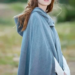Women's Coat Cloak / Capes Hoodie Jacket Party Christmas Halloween Special Occasion Fall Winter Coat Windproof Warm Adorable Artistic / Retro Stylish Jacket Sleeveless Plain Oversize / Daily