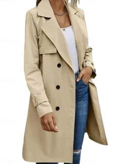 Women's Coat Outdoor Street Daily Wear Fall Winter Regular Coat Regular Fit Thermal Warm Breathable Stylish Casual Jacket Long Sleeve Plain with Pockets Black Army Green Red