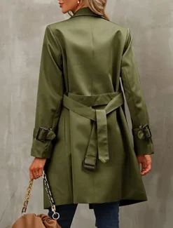 Women's Coat Outdoor Street Daily Wear Fall Winter Regular Coat Regular Fit Thermal Warm Breathable Stylish Casual Jacket Long Sleeve Plain with Pockets Black Army Green Red