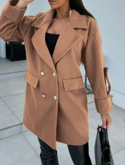Women's Coat Trench Coat Street Daily Wear Vacation Fall Winter Long Coat Loose Fit Warm Stylish Casual Jacket Long Sleeve Solid Color with Pockets Black White Army Green