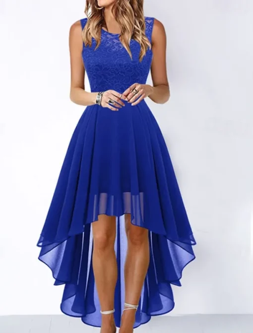 Women's Cocktail Party Dress Lace Dress Swing Dress Long Dress Maxi Dress Black Pink Wine Sleeveless Pure Color Lace Fall Spring Summer Crew Neck Fashion 2023 S M L XL XXL 3XL