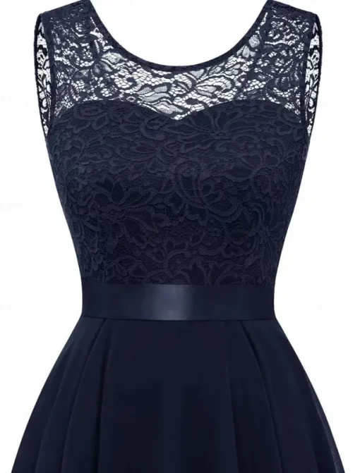 Women's Cocktail Party Dress Lace Dress Swing Dress Long Dress Maxi Dress Black Pink Wine Sleeveless Pure Color Lace Fall Spring Summer Crew Neck Fashion 2023 S M L XL XXL 3XL