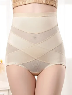 Women's Control Panties Shapewears Tummy Control Push Up Basic Office Yoga Party & Evening Running Sport Seamless Breathable Solid Color Seamed Lace Up Home Outfits