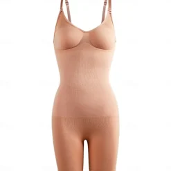 Women's Control Panties Thigh Slimmers Shapewears Yoga Daily Sport Simple Pure Color Buckle Home Outfits