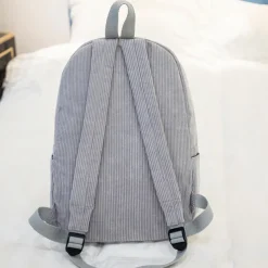 Women's Corduroy Backpack with Tassel Drawstring and Front Pocket – Soft Lightweight Casual Bag for School, Travel, or Daily Use