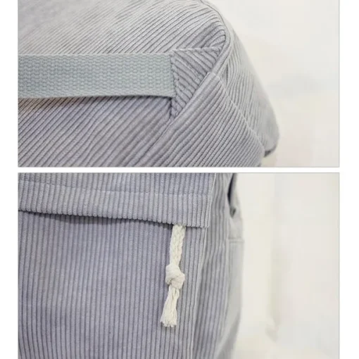 Women's Corduroy Backpack with Tassel Drawstring and Front Pocket – Soft Lightweight Casual Bag for School, Travel, or Daily Use