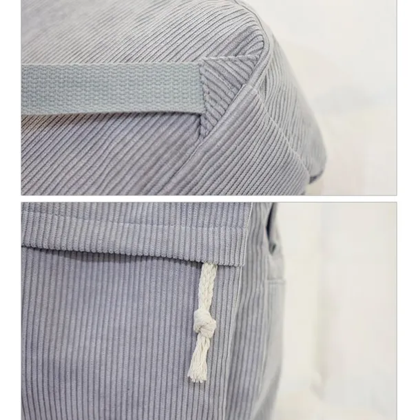 Women's Corduroy Backpack with Tassel Drawstring and Front Pocket – Soft Lightweight Casual Bag for School, Travel, or Daily Use