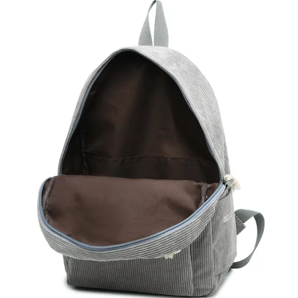 Women's Corduroy Backpack with Tassel Drawstring and Front Pocket – Soft Lightweight Casual Bag for School, Travel, or Daily Use