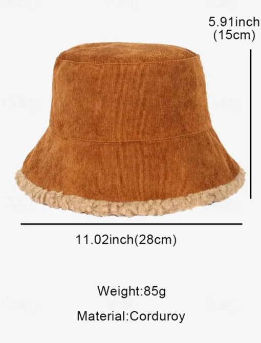 Women's Corduroy Bucket Hats with Sherpa Trim - Multi-Color for All Seasons Outdoor Fashion