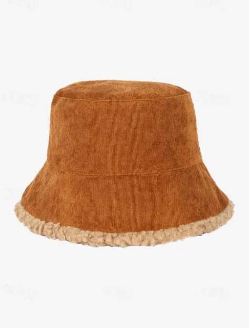 Women's Corduroy Bucket Hats with Sherpa Trim - Multi-Color for All Seasons Outdoor Fashion