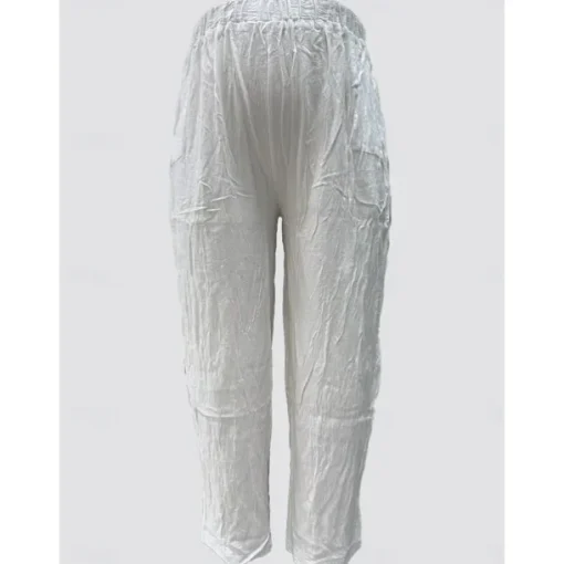 Women's Cotton And Linen Lounge Pants Solid Color Loose Casual Pants Home Street Daily Harem Trousers