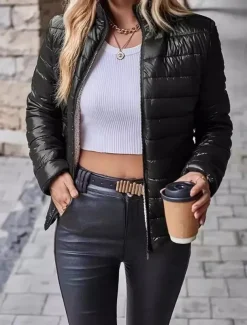 Women's cotton jacket short slim stand-up collar padded clothing