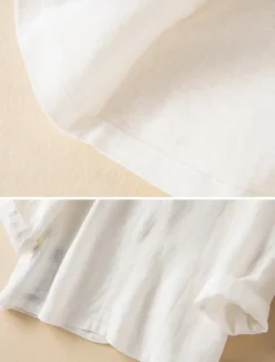 Women's Cotton Linen Blazer Comfortable Breathable Pocket Casual Plain Office Street Casual Daily Wear Single Breasted Regular Turndown Regular Fit Long Sleeve Outerwear White Green Beige Summer