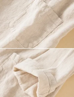 Women's Cotton Linen Blazer Comfortable Breathable Pocket Casual Plain Office Street Casual Daily Wear Single Breasted Regular Turndown Regular Fit Long Sleeve Outerwear White Green Beige Summer