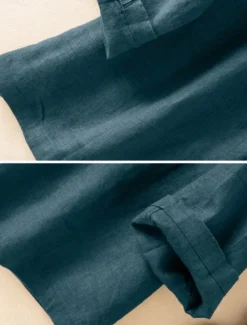 Women's Cotton Linen Blazer Comfortable Breathable Pocket Casual Plain Office Street Casual Daily Wear Single Breasted Regular Turndown Regular Fit Long Sleeve Outerwear White Green Beige Summer