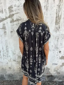 Women's Cotton Linen Mini Dress Shirt Dress Elegant Dress Basic Casual Vacation Daily Regular Fit Graphic Short Sleeve Shirt Collar Black Green Apricot Summer