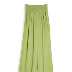 Women's Cotton Linen Pants Wide Leg Trousers Fashion Casual Lounge Full Length High Waist Baggy Micro-elastic Vacation Daily Apple Green Black White Dark Navy Autumn / Fall