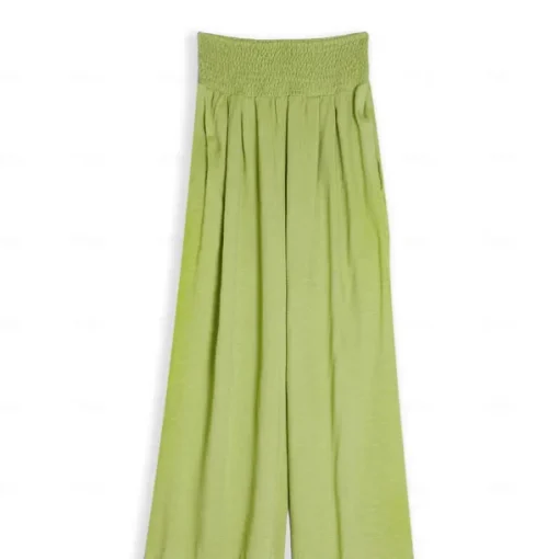 Women's Cotton Linen Pants Wide Leg Trousers Fashion Casual Lounge Full Length High Waist Baggy Micro-elastic Vacation Daily Apple Green Black White Dark Navy Autumn / Fall