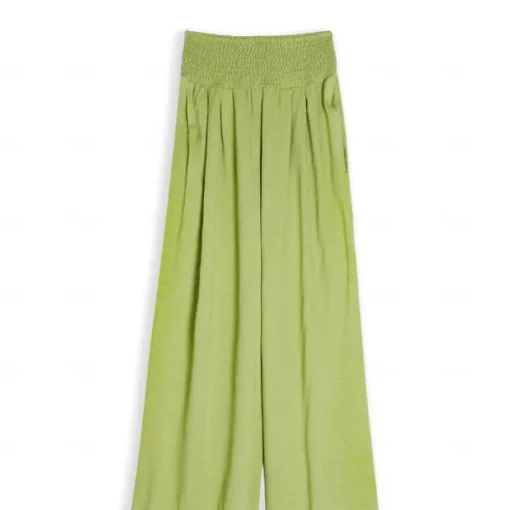 Women's Cotton Linen Pants Wide Leg Trousers Fashion Casual Lounge Full Length High Waist Baggy Micro-elastic Vacation Daily Apple Green Black White Dark Navy Autumn / Fall