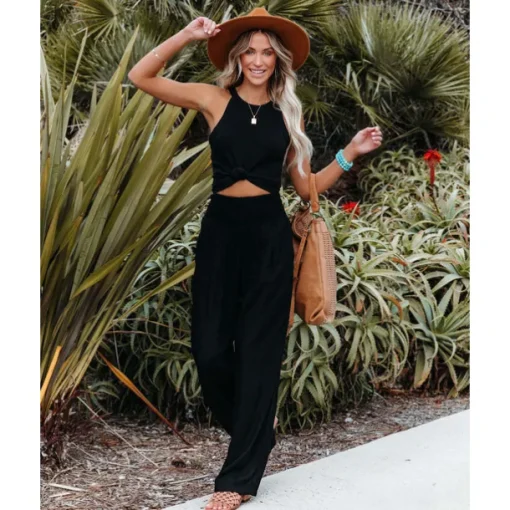 Women's Cotton Linen Pants Wide Leg Trousers Fashion Casual Lounge Full Length High Waist Baggy Micro-elastic Vacation Daily Apple Green Black White Dark Navy Autumn / Fall