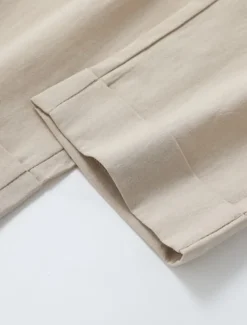 Women's Cotton Linen Pants Chinos Pants Trousers Basic Casual Long High Waist Plain Pocket Elastic Drawstring Design High Cut Breathability Soft Micro-elastic Street Daily Wear Black White Green Khaki