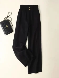 Women's Cotton Linen Pants Pants Trousers Fashion Long Plain Side Pockets Breathability Comfortable Inelastic Casual Daily Black White Beige Spring & Summer Regular Fit