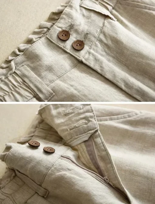 Women's Cotton Linen Pants Pants Trousers Fashion Long Plain Side Pockets Breathability Comfortable Inelastic Casual Daily Black White Beige Spring & Summer Regular Fit