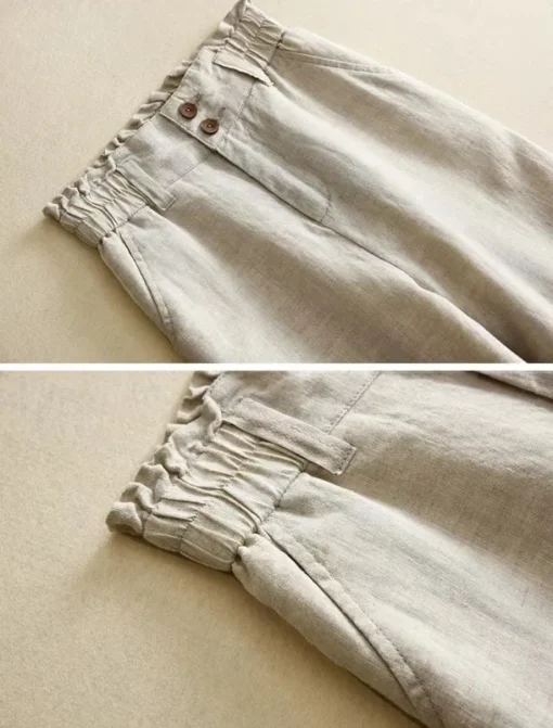 Women's Cotton Linen Pants Pants Trousers Fashion Long Plain Side Pockets Breathability Comfortable Inelastic Casual Daily Black White Beige Spring & Summer Regular Fit