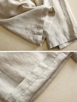 Women's Cotton Linen Pants Pants Trousers Fashion Long Plain Side Pockets Breathability Comfortable Inelastic Casual Daily Black White Beige Spring & Summer Regular Fit