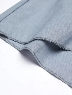 Women's Cotton Linen Sets Two Piece Sets Solid Color Fashion Round Neck Street Daily 2 Piece White Blue Khaki Gray Spring & Fall