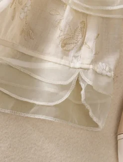 Women's Cotton Linen Shirts Floral Vintage Casual Long Sleeve High Neck Regular Tops Daily Embroidered Buttons Red Purple Green Apricot Summer