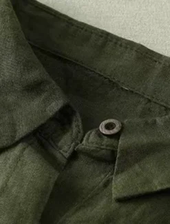 Women's Cotton Linen Shirts Solid Color Stylish Basic Casual Long Sleeve Shirt Collar Long Tops Daily Buttons White Army Green Khaki Summer Fall