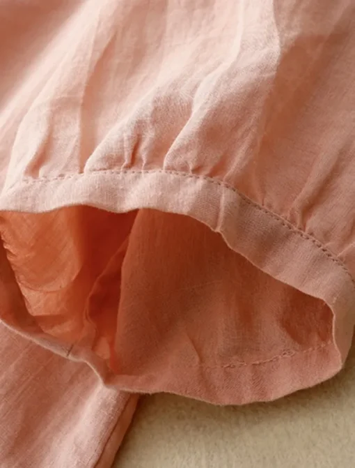 Women's Cotton Linen Shirts Solid Color Stylish Basic Casual 3/4 Length Sleeve Shirt Collar Regular Tops Daily Buttons White Pink Light Blue Summer