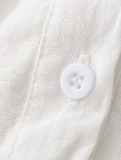 Women's Cotton Linen Shirts Solid Color Stylish Basic Casual 3/4 Length Sleeve Shirt Collar Regular Tops Daily Buttons White Pink Light Blue Summer